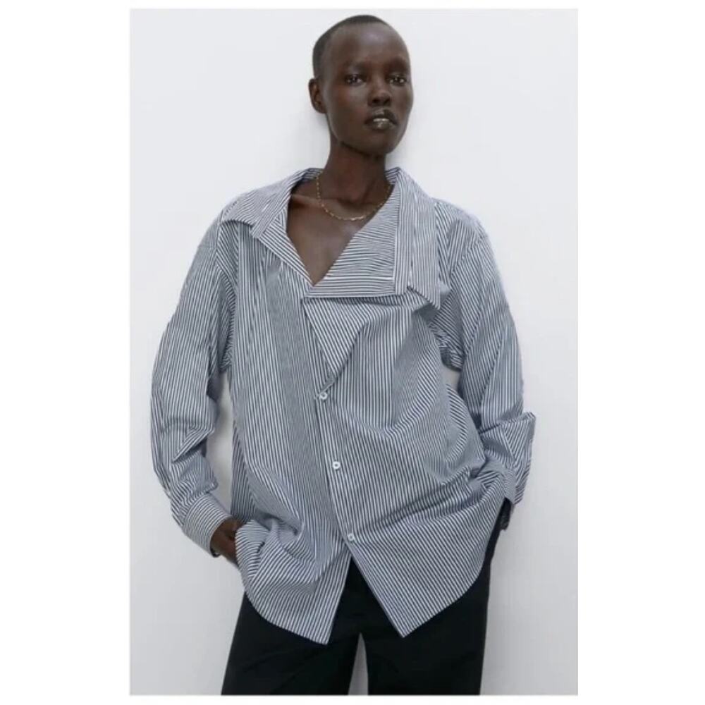 Zara Stripe Button Down Size Medium - image 1